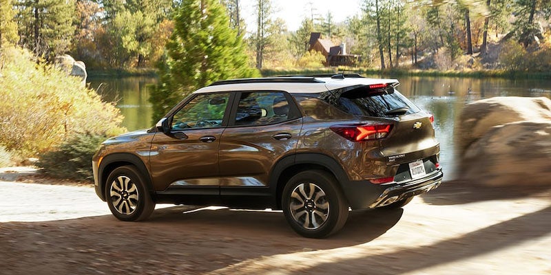 A Trailblazer parked near lake