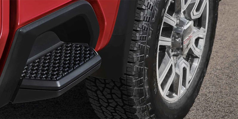 Foot rage and tire of GMC Sierra